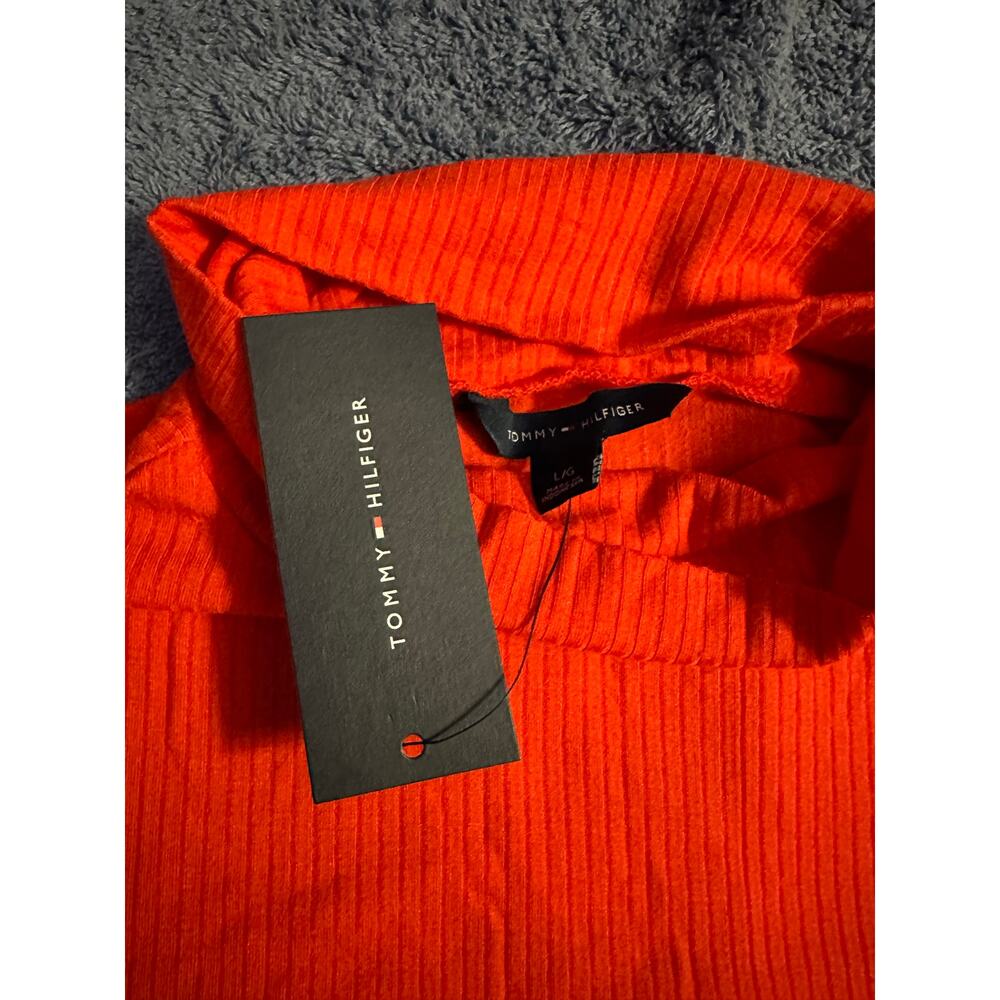 Tommy Hilfiger Long Sleeve Turtleneck Smooth Ribbed Viscose Sweater - Picture 8 of 11
